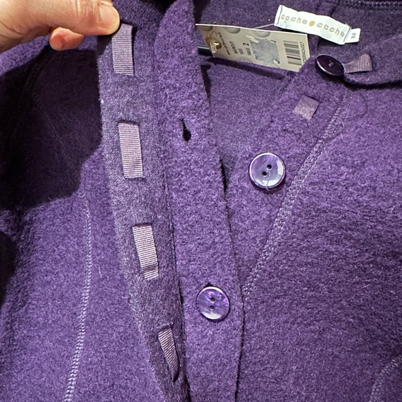 NWT Cache&Cache women’s wool blend jacket - made in Italy - purple 2 - Picture 5 of 7